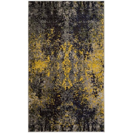 Safavieh 3 x 5 ft. Monaco Power Loomed Small Rectangle Area Rug, Grey and Multi MNC223G-3